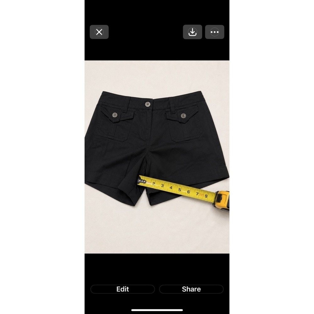 White House Black Market Black Utility Cuffed Shorts Size 12 Cargo Pockets - Picture 4 of 6